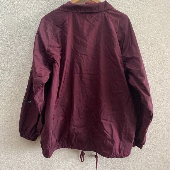 Diamond Supply Co Lined Jacket Burgundy Color Snap Button 100% Nylon Size Large - Picture 3 of 3